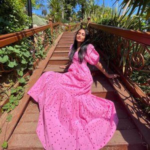 BLOGGER'S FAVE! Zara Openwork Embroidered Pink Dress NWT